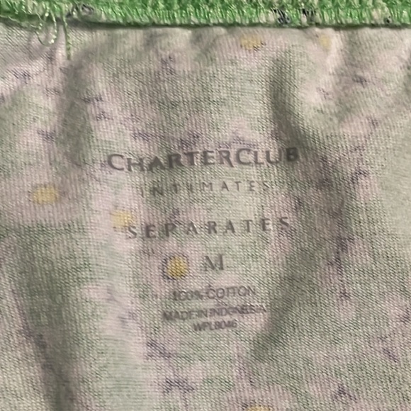 Charter Club Women’s pajama set, Yellow Top, Mint Floral Print Bottom size M/L - Picture 12 of 16